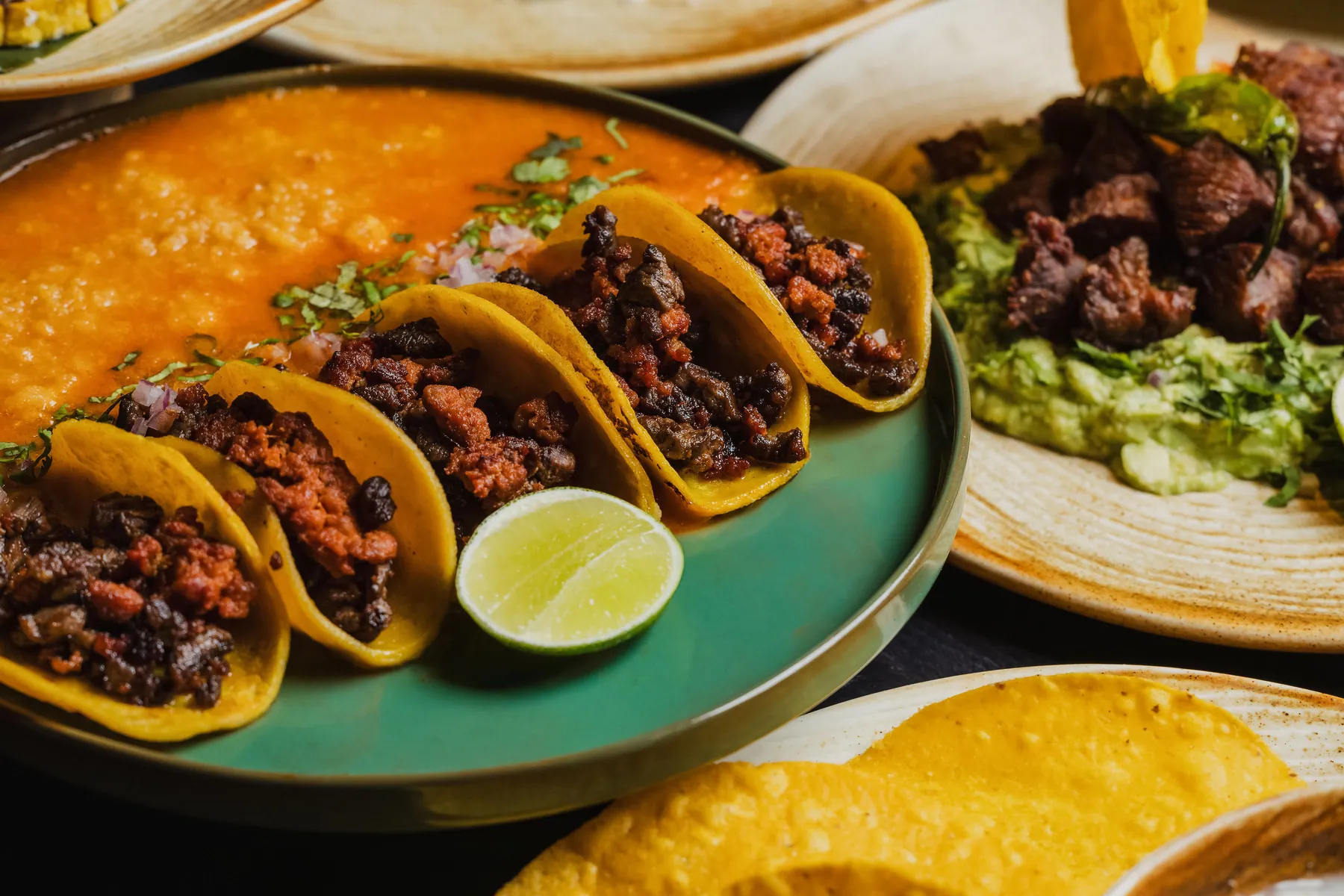 Tacos bañados from the Origen collection