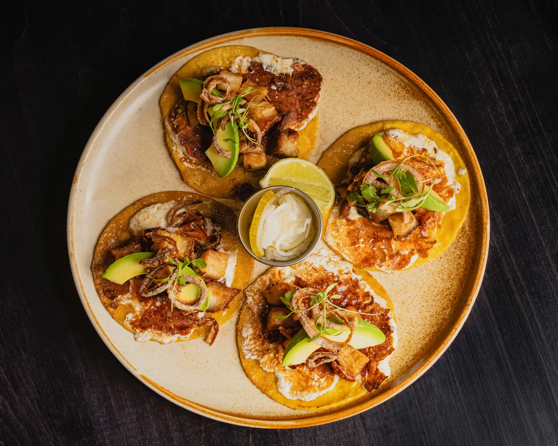 Pork belly tacos from the Origen collection